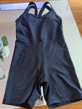 Black Athletic One-Piece Romper